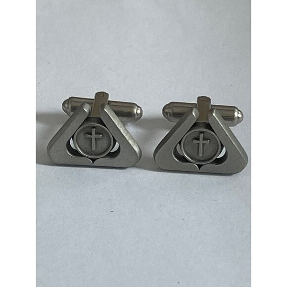 Vintage Men's Cross Religious Cufflinks - Picture 1 of 2